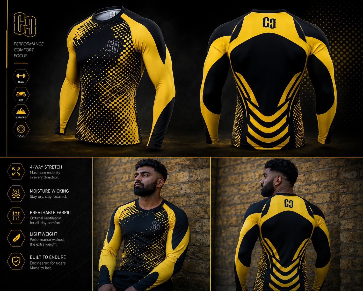 Vibrant Unisex Motorcycle Base Layer