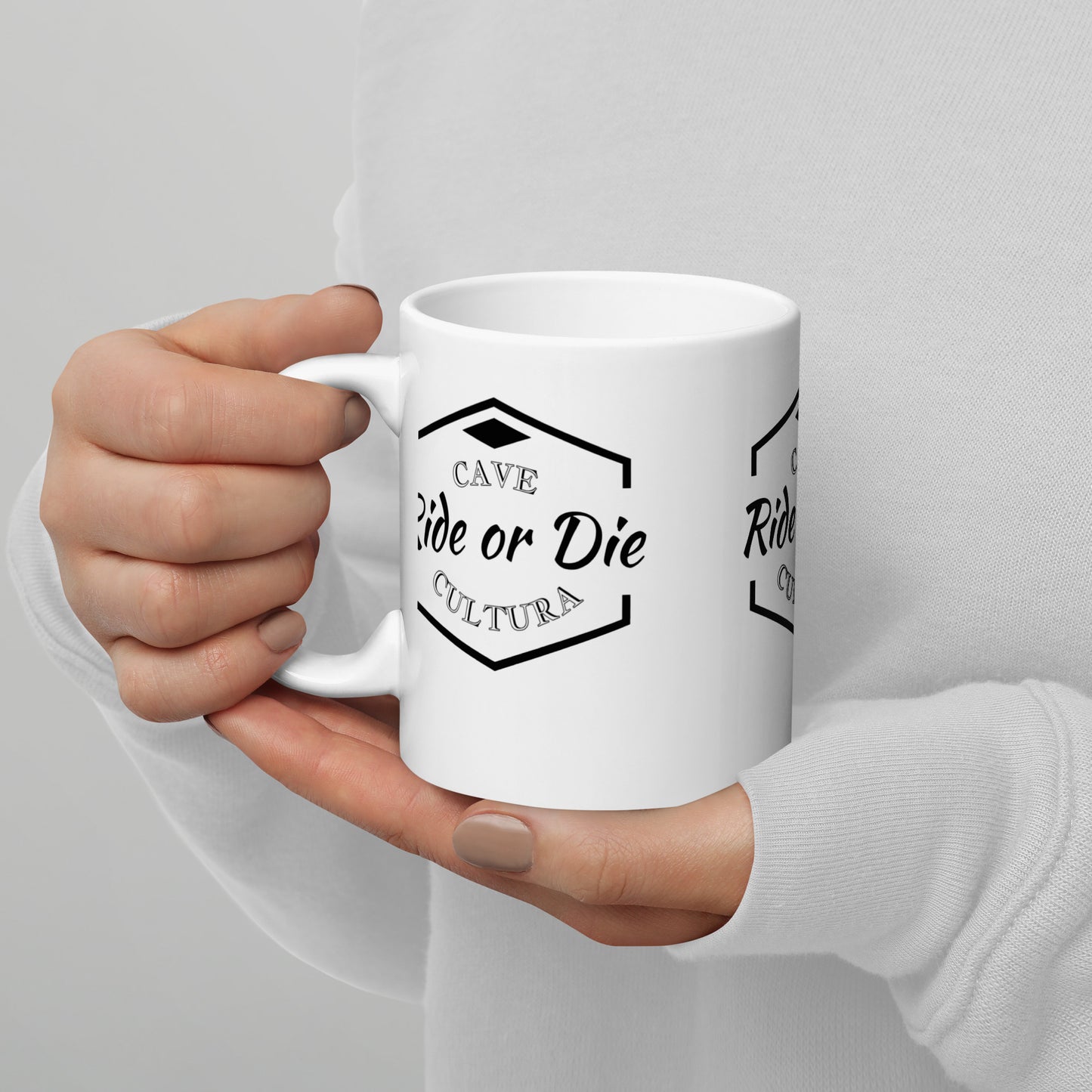 White glossy mug