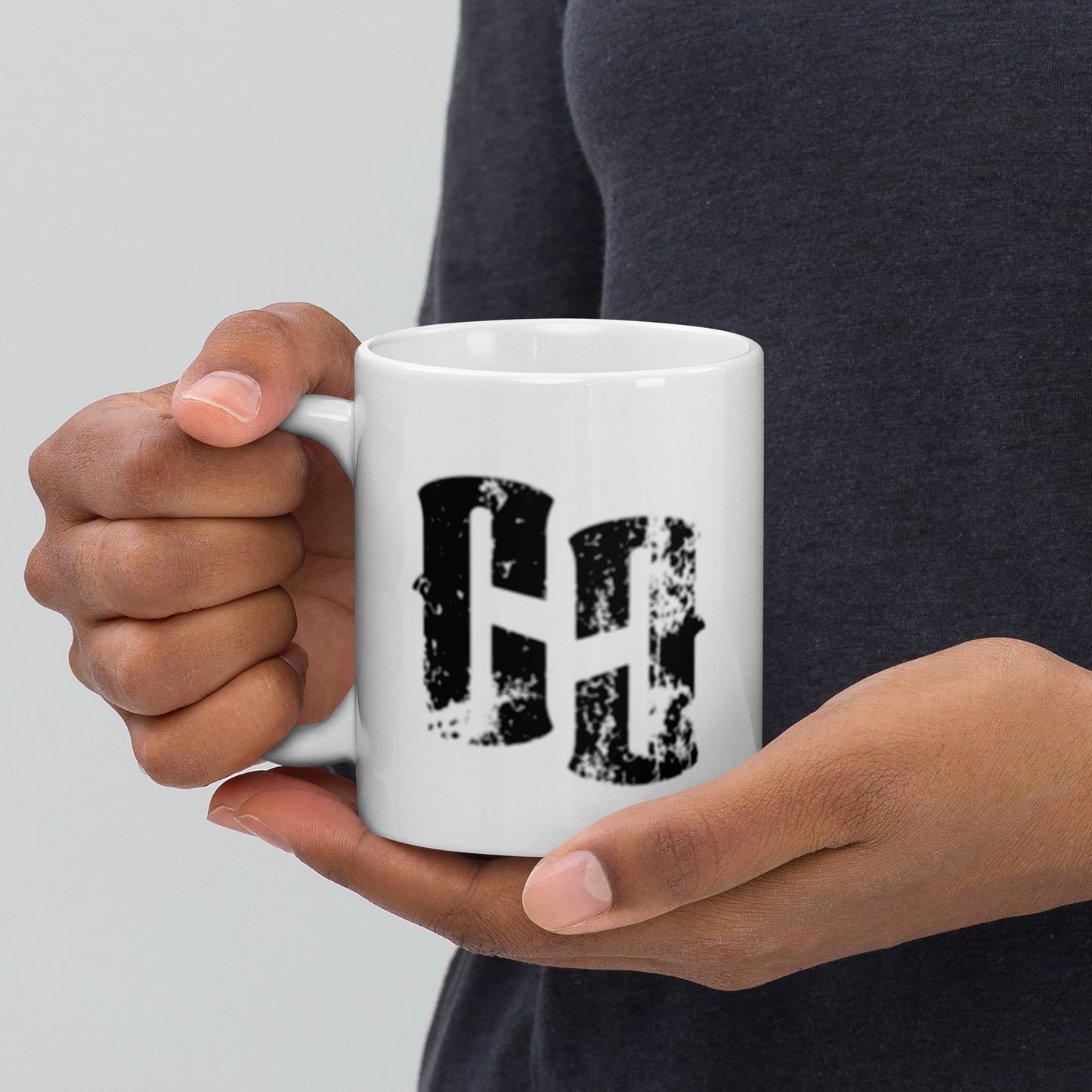 White glossy mug