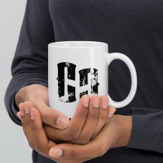 White glossy mug